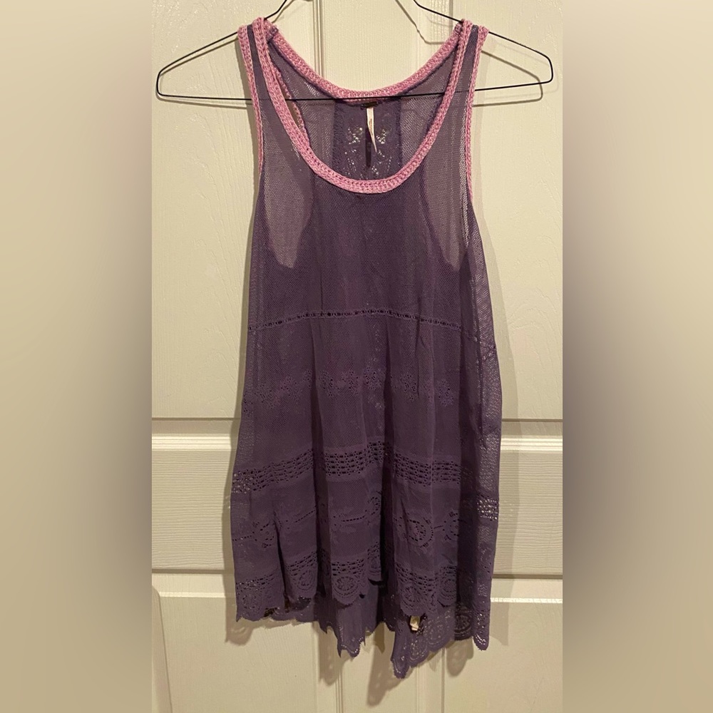 SOLD Free People mesh/crocheted tank